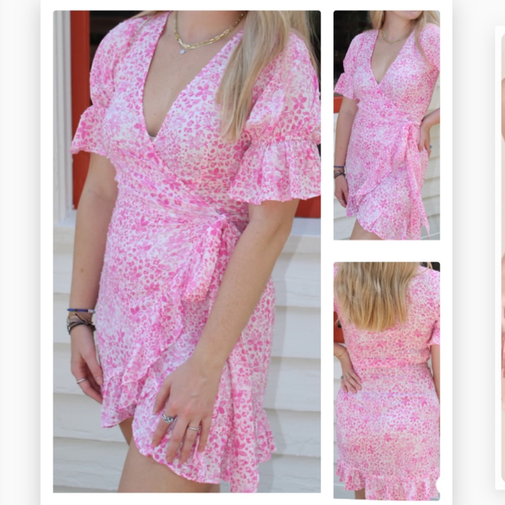 Floral Wrap Mini Dress